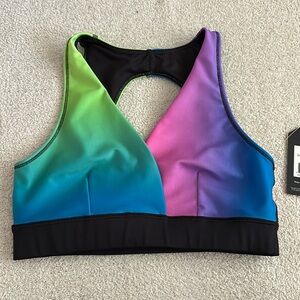 Zumba Surf Open Back Bra. NWT. Size Spicy(S)